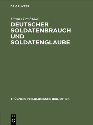 cover image of Deutscher Soldatenbrauch und Soldatenglaube